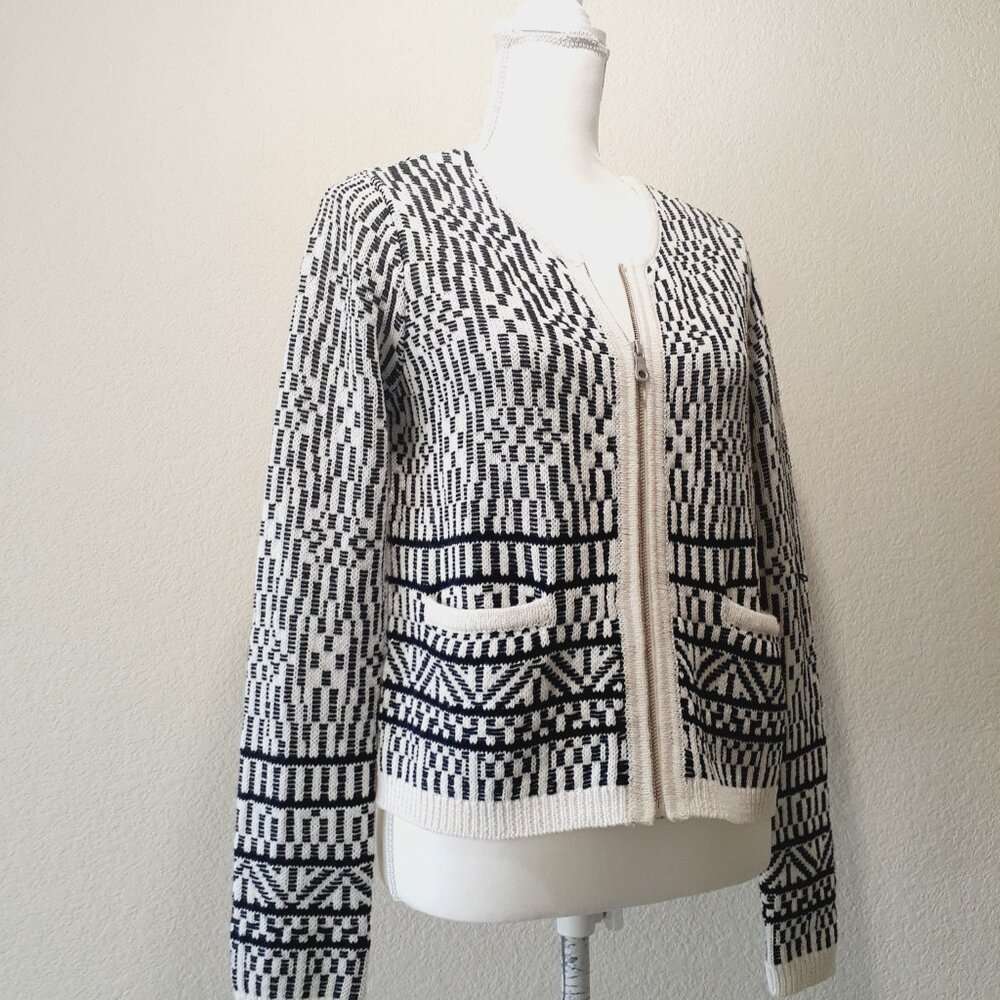 Joie Zip Front Knit Cardigan